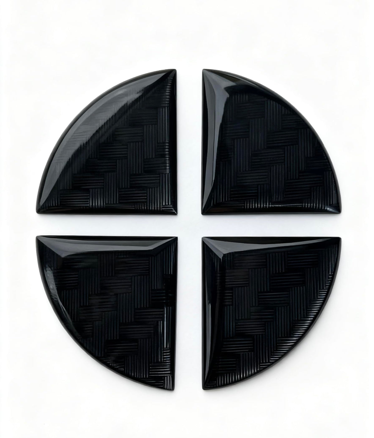 3D Epoxy Resin Sticker, Compatible with BMW Emblem,Blue Black Carbon Fiber Stickers, Two-piece Set with Front and Back Labels