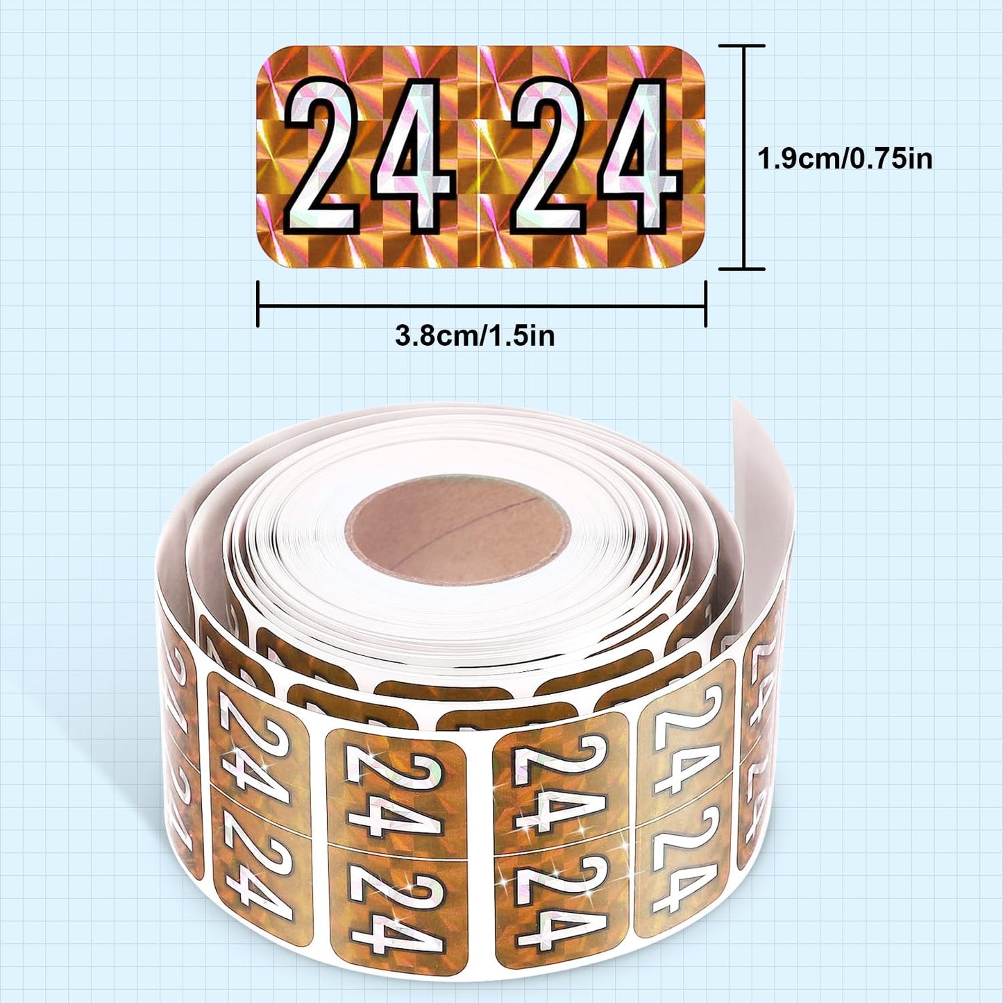 2024 Year Stickers, File Folder Year Labels, Color Coded Year Stickers for End Tab File Folders Office Supplies, 500/Roll, 1 Roll, 3/4" x 1-1/2" (PVC Orange) Pvc Orange