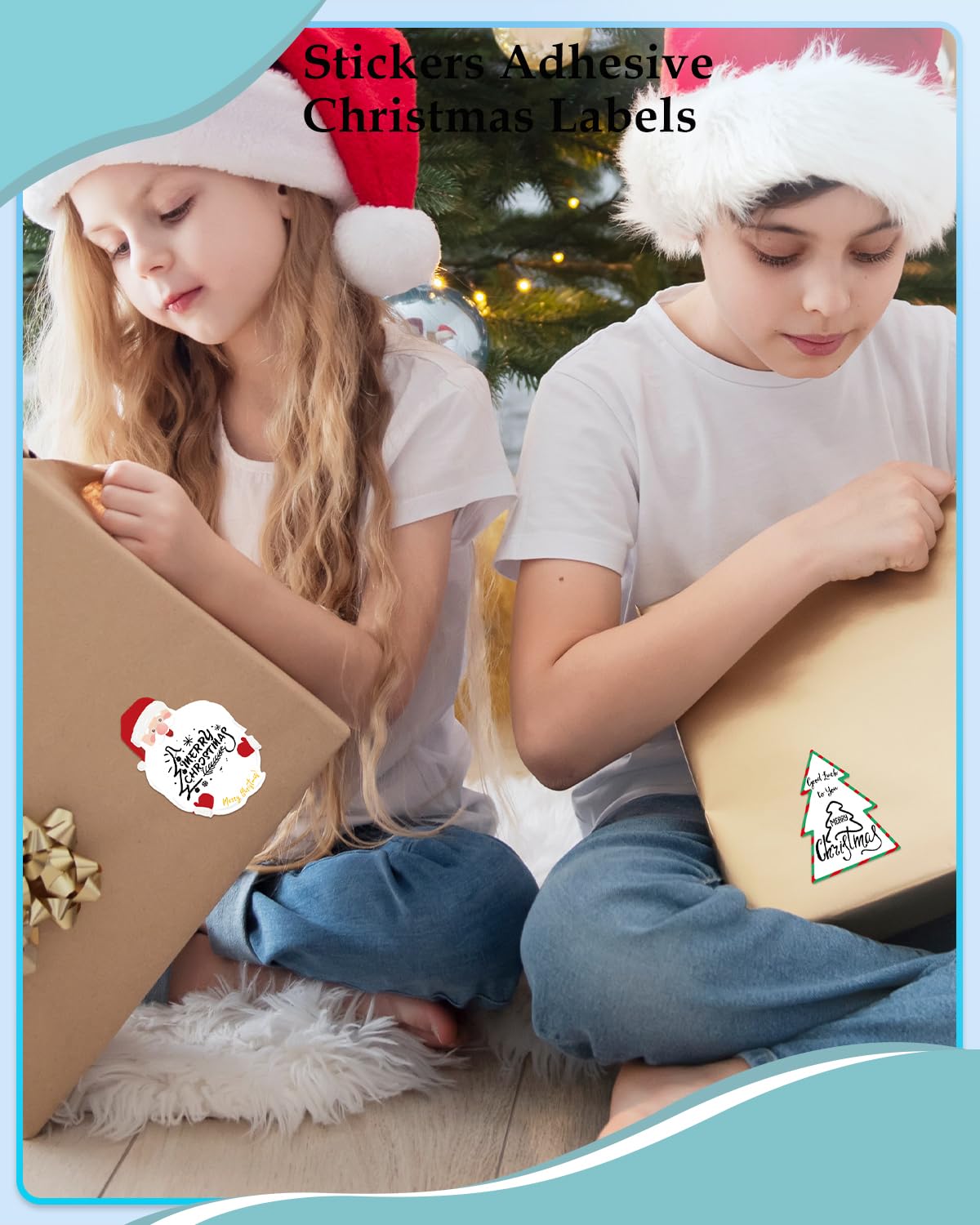 Phomemo Paper with Festival Santa Claus, Festival Tree, Cute Snowman, 1.96"*2.75"(50x70mm), Self Adhesive Festival Thermal Sticker Labels for Phomemo M110/M220/M221/M120/M200 Label Printer,3Roll