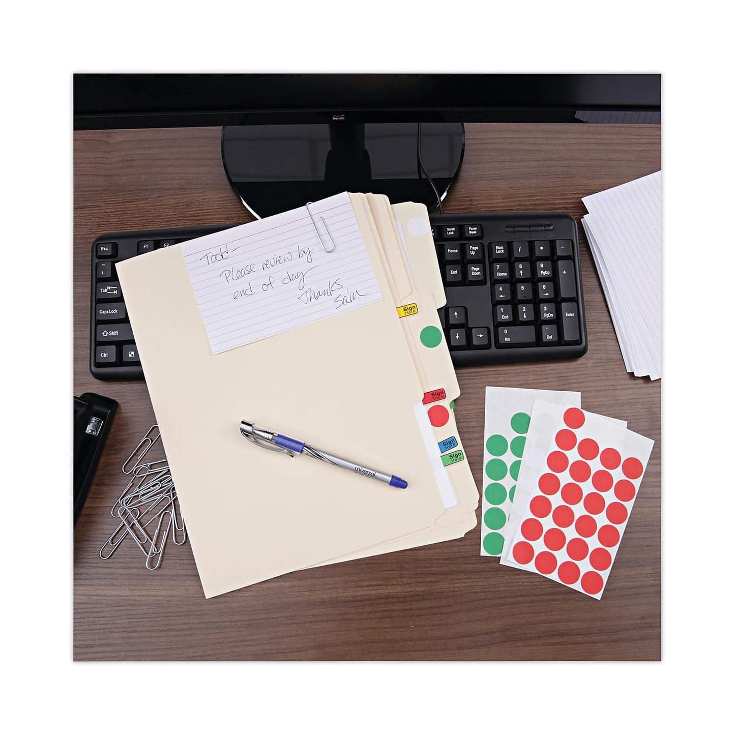Universal 40108 Self-Adhesive Removable Color-Coding Labels, 3/4-Inch Dia, White, 1008/Pack
