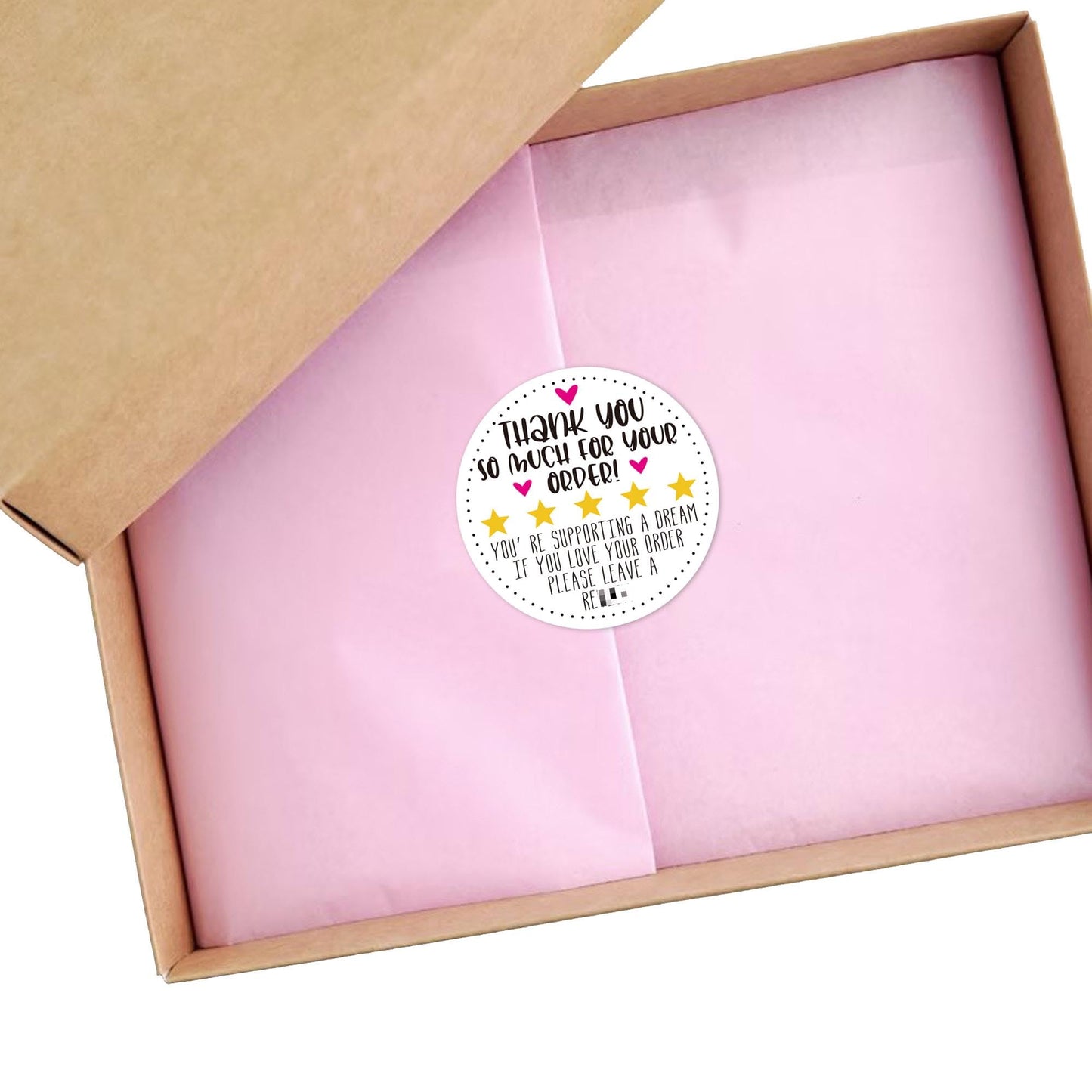 Thank You for Your Order Stickers Roll, Star Review Stickers, Handmade stickers Roll, Please Leave a Review Stickers, Happy Mail Stickers - 500pcs, Round White Round Order Review