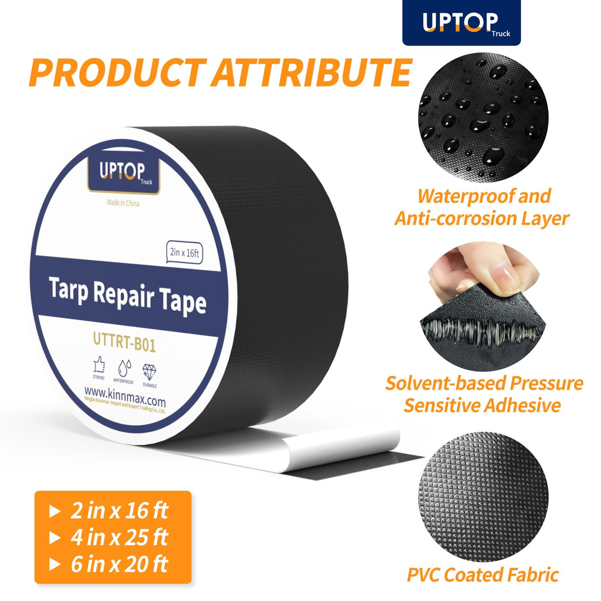 UPTOP Duct Tape 6Inch×20FT Ideal for Camping, RV, Marine Home Repair,Bonds to Metal, Plastic, Wood, Canvas, Vinyl, Nylon, Leather 6Inch × 20FT
