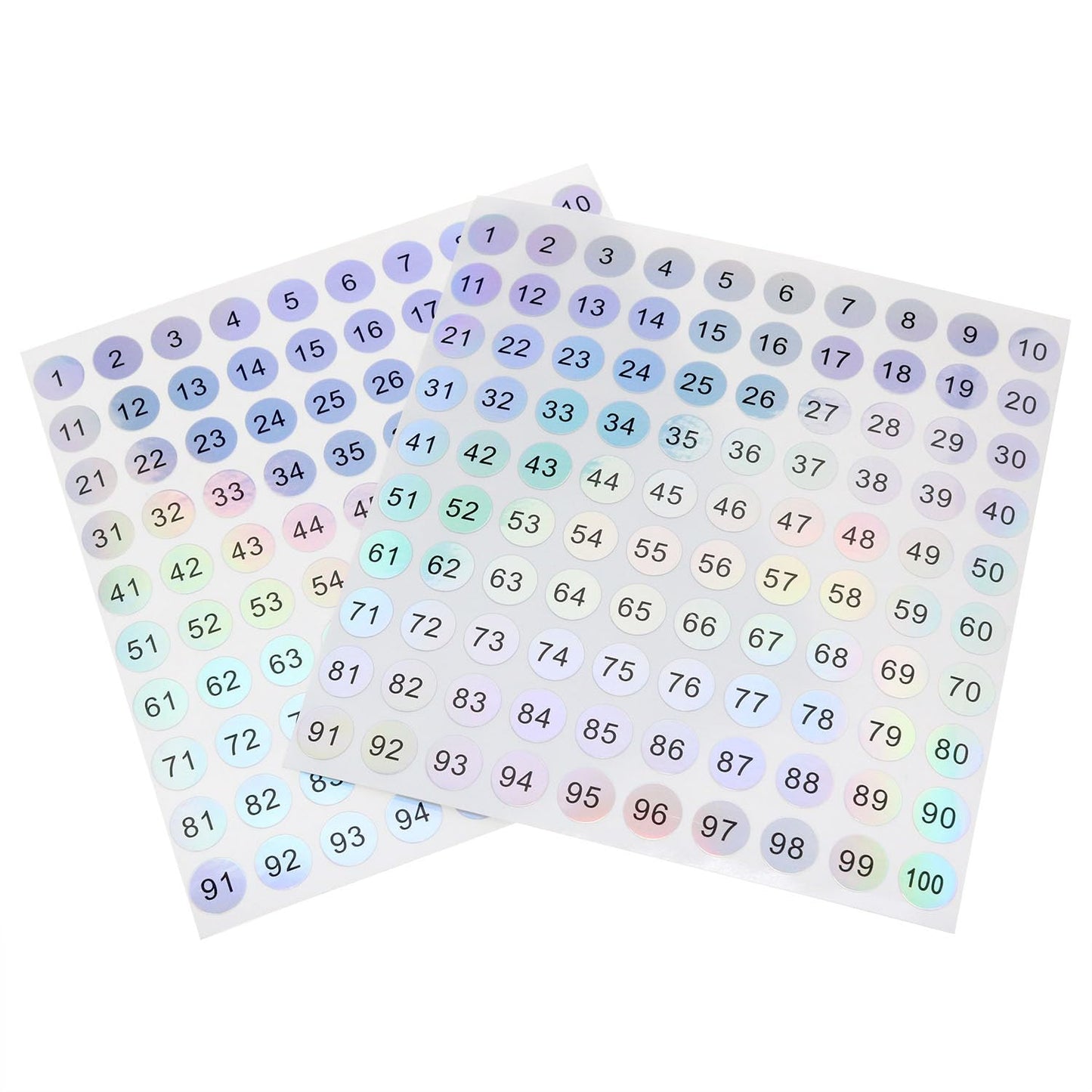 1-100 Serial Circular Laser Digital Sticker Number Stickers Self-Adhesive Label Sticker Diameter 10mm for Home School Office Decoration -10pcs