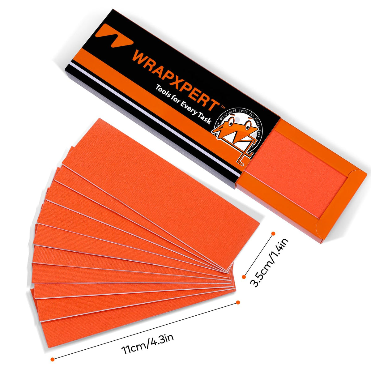 WRAPXPERT Squeegee Felts,Orange Felt Tape with Adhesive Backing Fit 4-inchs,Vinyl Squeegee Buffer for Window Tint Kit,PPF Applications,Vinyl Wrap Tools 10 PCS Basic