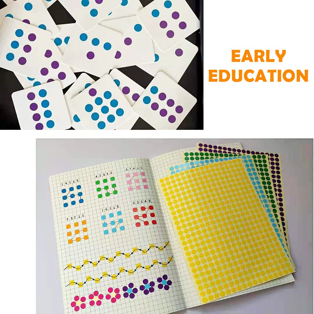 6656 PCS 1/4"(6mm) Round Circle Dot Sticker Labels in 16 Colors for Easy Storage,Office Usage,Student Classroom Usage,Kid's Early Education Tools,Artistic Creation,etc 6656