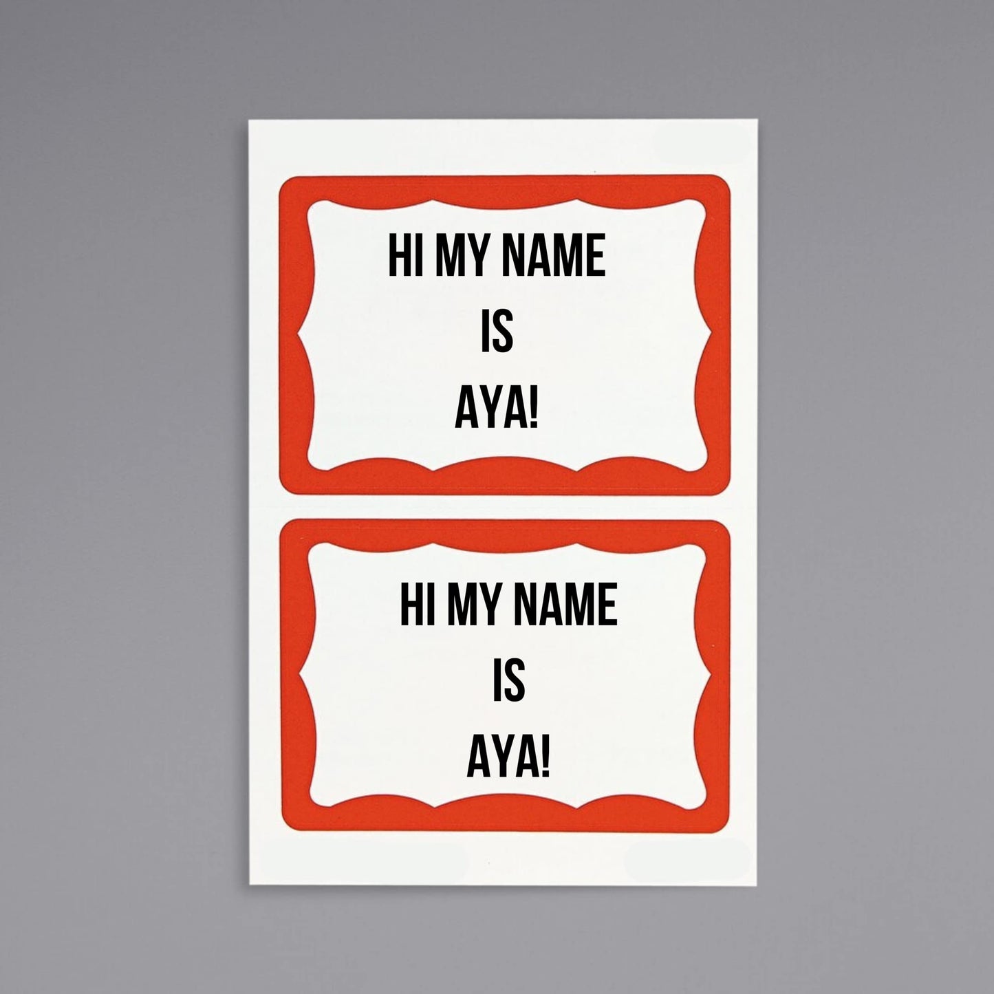 1InTheOffice Sticker Name Tags, Sticky Name Tags, Name Badge Stickers, 3.5" x 2.25", Self-Adhesive, Red, 100 Pack