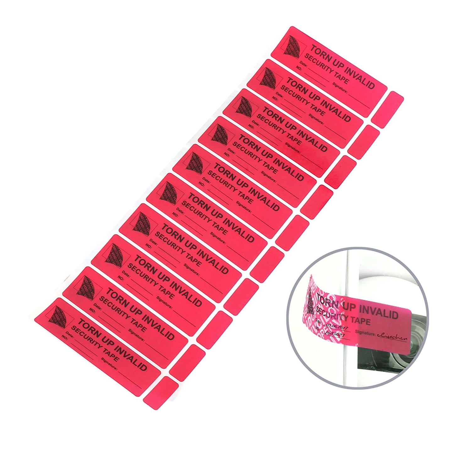 Solitary Walker 300Pcs Tamper Evident Security Labels 1x3 inch Red No Transfer No Damage to Protected Item Prevent Opened Void Tamper Proof Stickers Safety Torn up Invalid Seals Tape