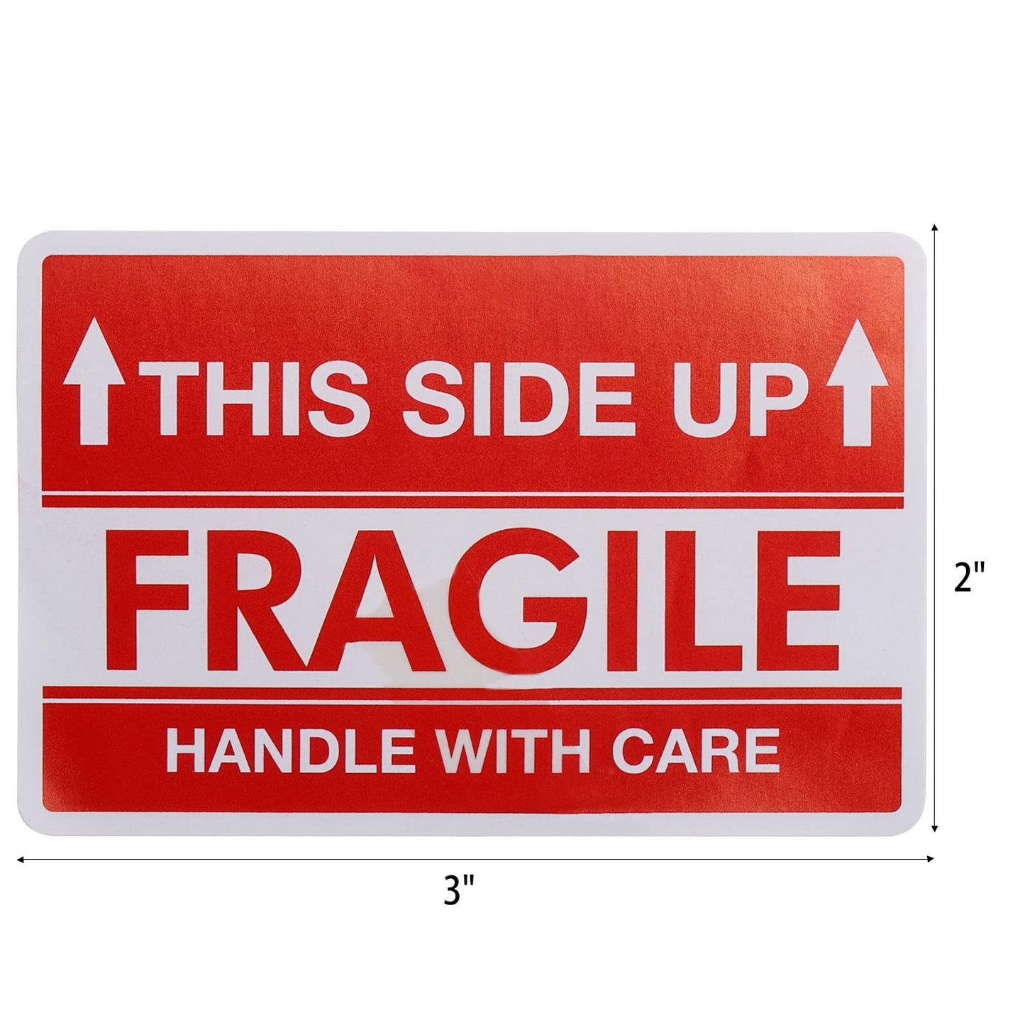 2 x 3 Inch Fragile Stickers, Handle with Care Warning Labels, This Side Up Stickers for Shipping and Moving - 1000 Labels