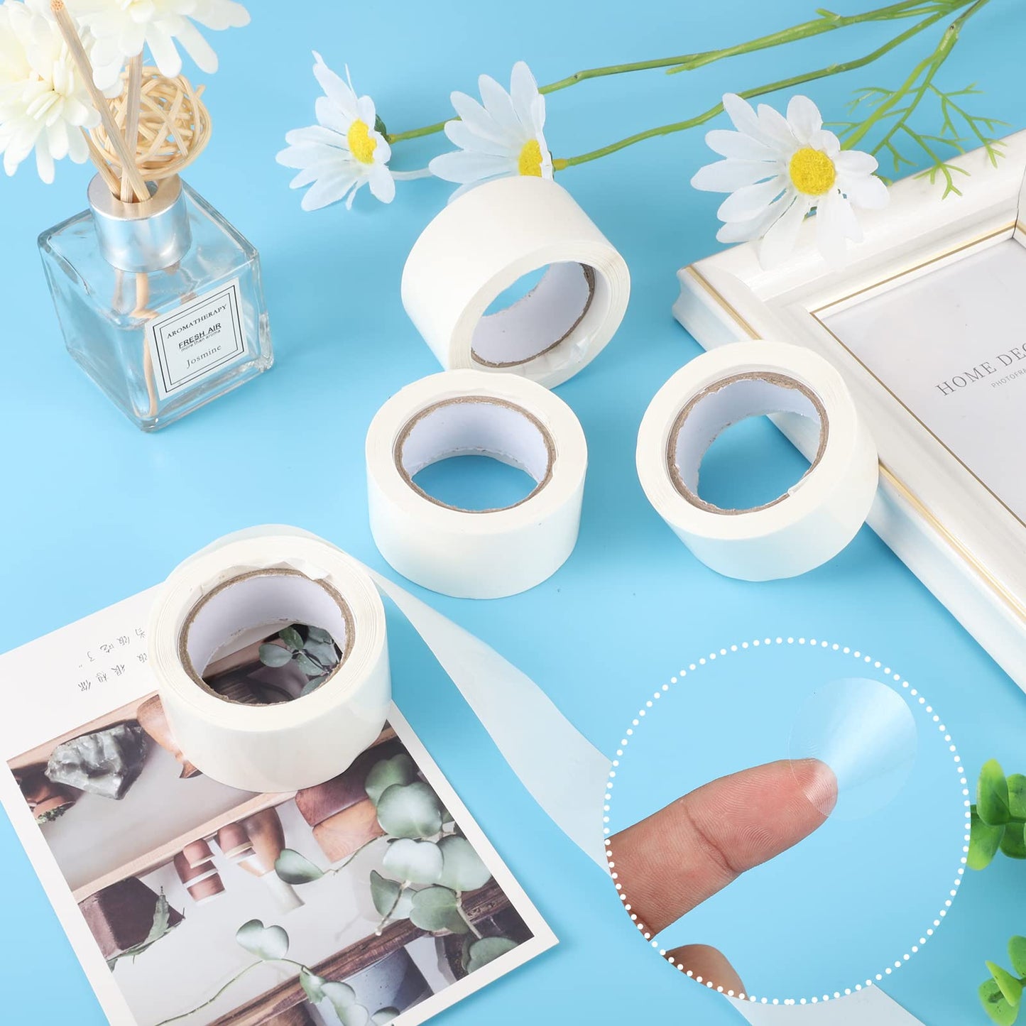 2000 Pcs Clear Round Stickers, 1 inch Clear Circle Stickers Envelopes Seal Sticker Labels Clear Stickers for Envelopes, Box and Gift Packaging (500 Per Roll) 4