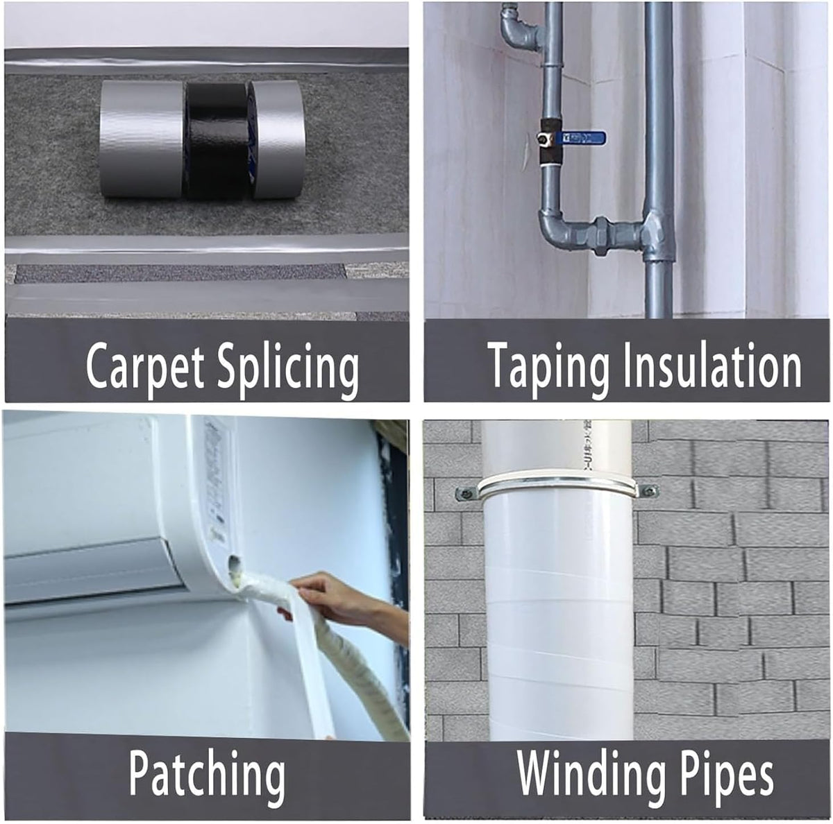 Heavy Duty Single Side Duct Tape,2in x 66FT,Strong Adhesive High Strength,Versatile Mesh Adhesive Tape for Easy Sealing, Repairing and Bonding Indoors and Outdoors,Silver 2inX66FT Silver