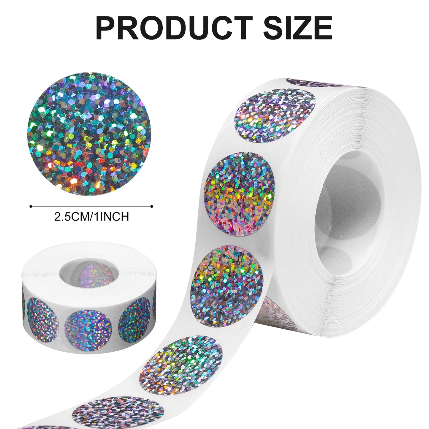 Holographic Scratch Off Sticker 1inch Round Scratch Off Label 1000pcs/roll