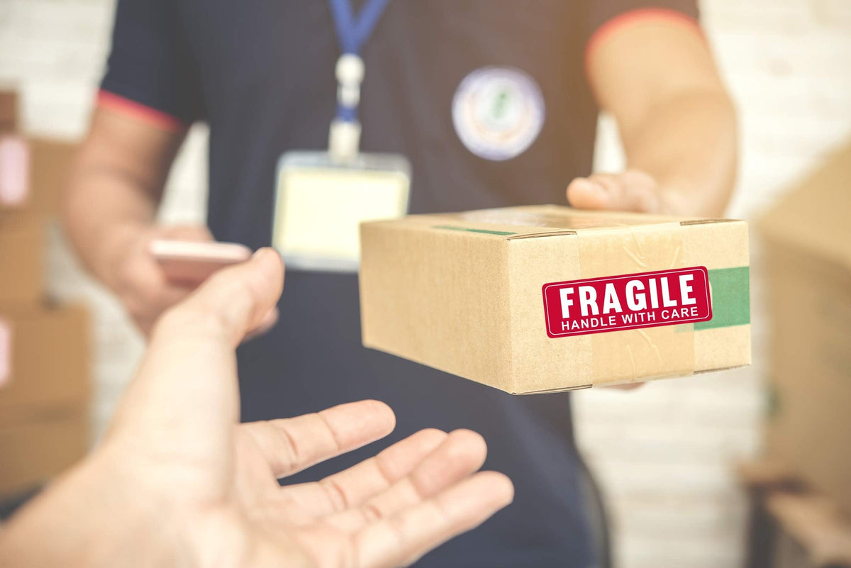 Performore Warning Fragile Stickers, 1 X 3 Fragile Handle with Care Stickers, Fragile Tape for Packing and Shipping, 1000 Labels Per Roll with Permanent Adhesive 1" X 3"