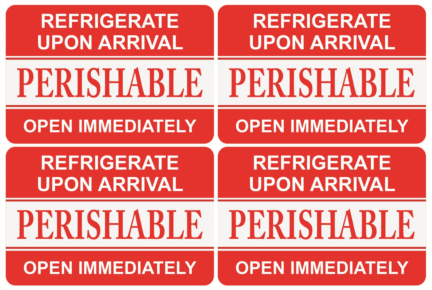 Perishable Open Immediately Stickers,2x3 inch 200pcs Waterproof Perishable Refrigerate Upon Arrival Open Immediately Sticker