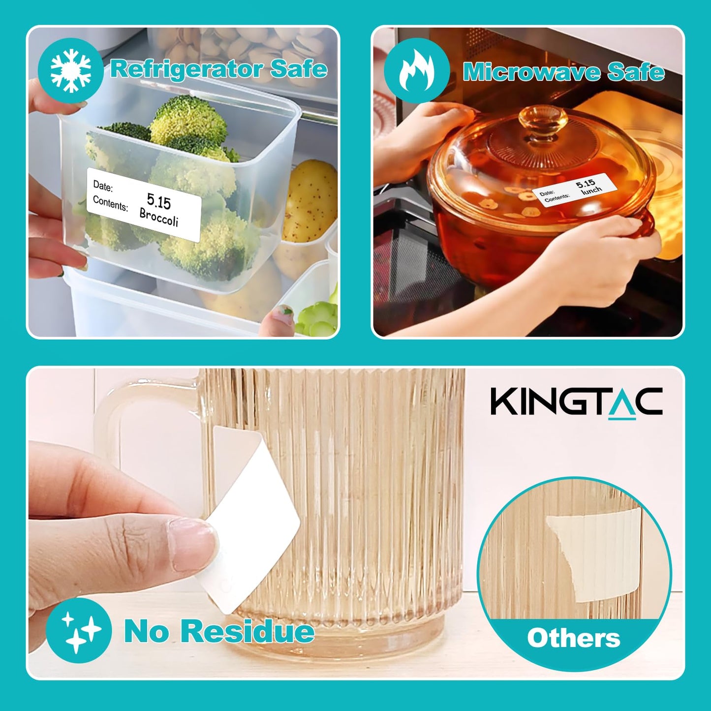 500pcs Food Labels,Freezer Labels 1 x 3 Inch Removable for Food Containers, Mason Jar Labels, No Residue Food Storage Labels Perfect for Kitchen,Can Not be Torn Kt-frz-bk-500-1