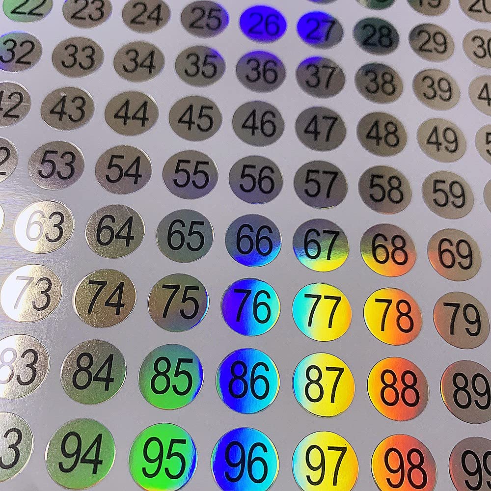 20 Sheets 1 to 100 Mini Number Stickers Round Labels Stickers Consecutive Number Stickers for DIY Marking Numbering Tool