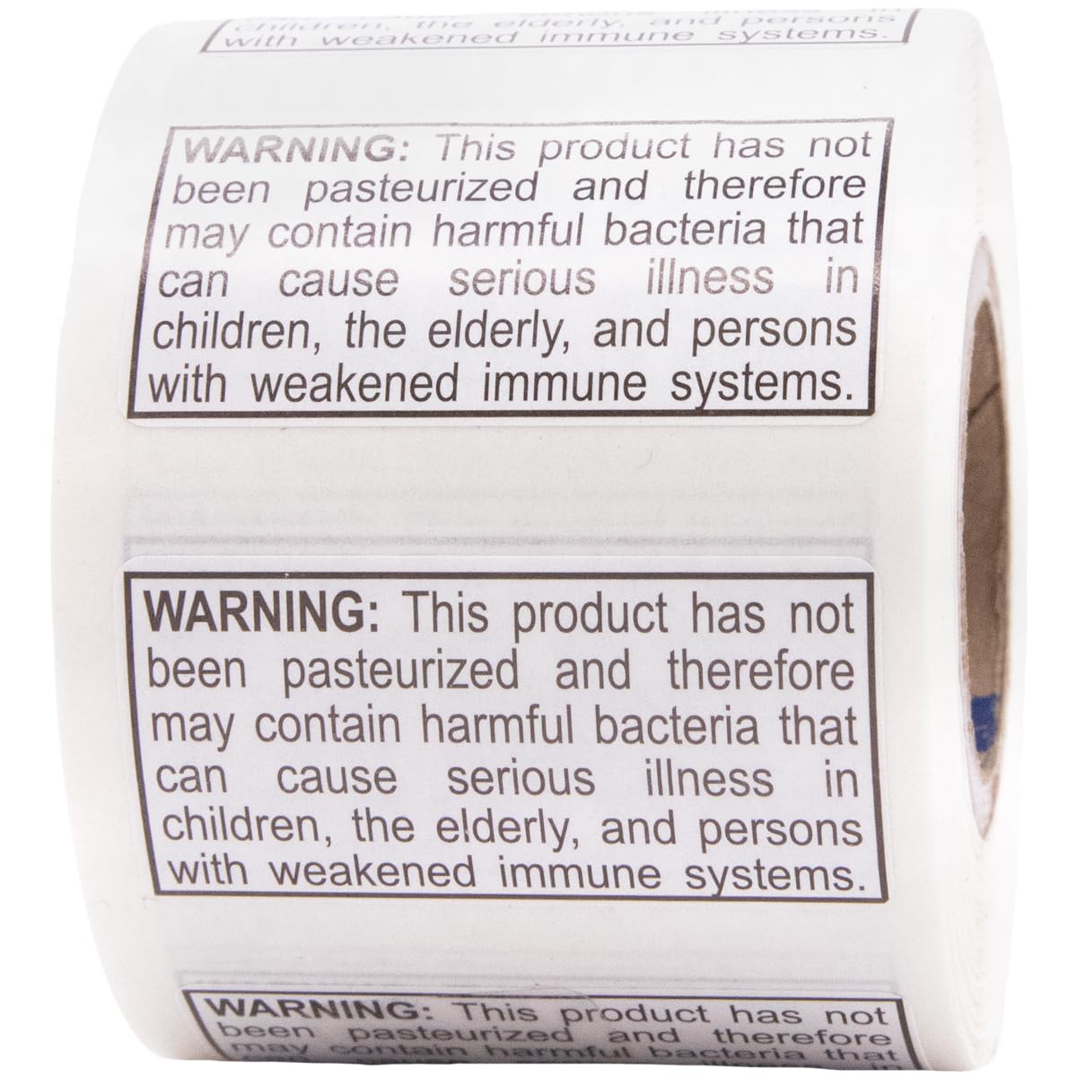 Not Pasteurized Warning Labels .75 x 1.5 Inch 500 Adhesive Stickers