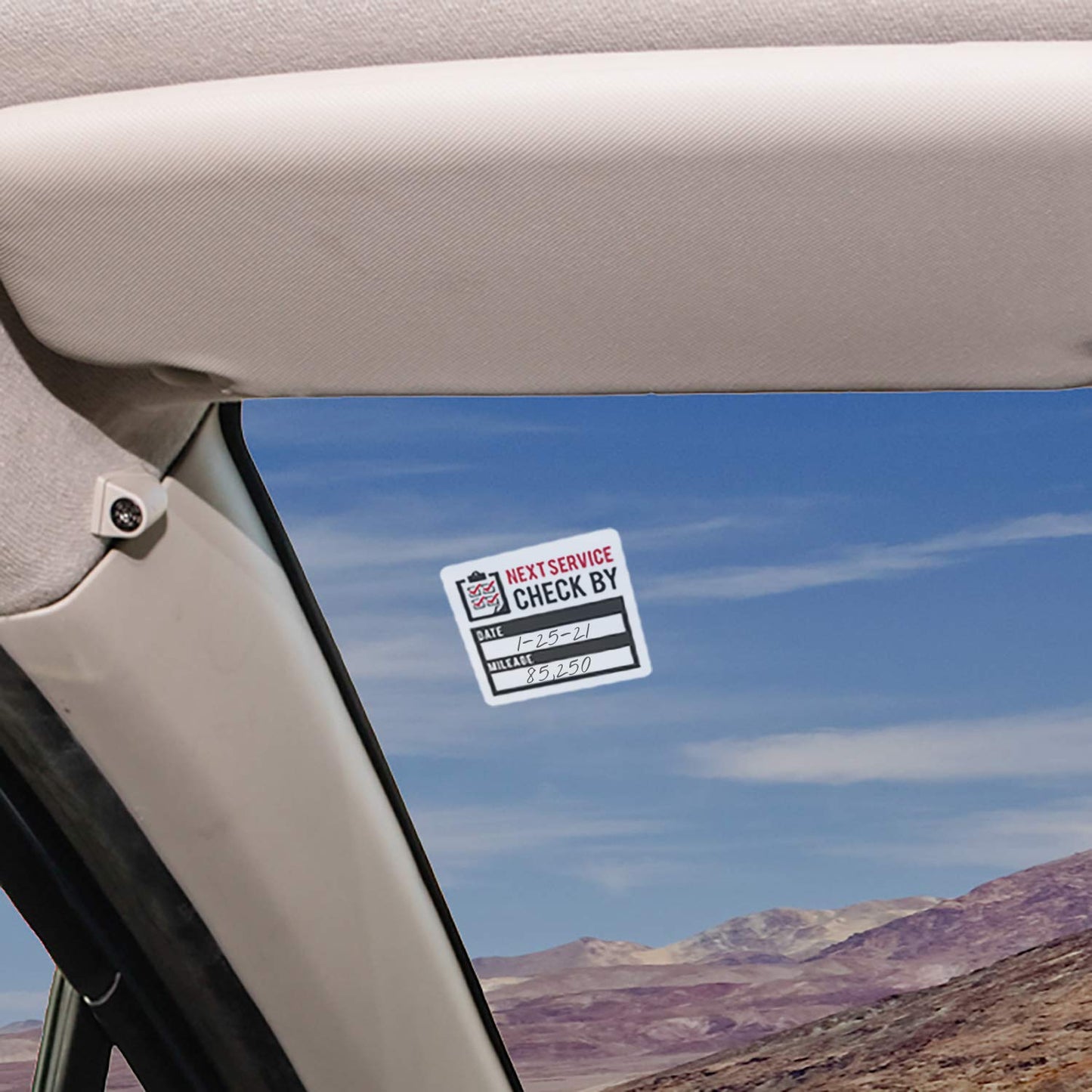Oil Change Reminder Stickers - 100 Black, Red, Clear Next Service Check by Removable Labels - 2" x 2" Square Automotive Due Window Sticker 100 Oil Change Labels Black Check By