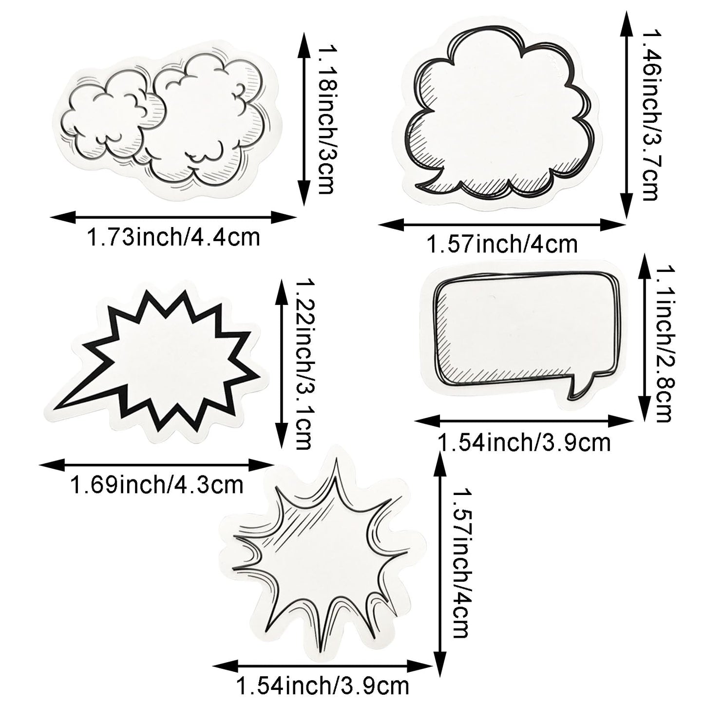 270 PCS Dialog Box Paper Stickers, Thought Bubbles Stickers, Cute Label Stickers, for Scrapbooking Journaling Water Bottle Laptop Diary Planners Collage Envelope Phone Case Art Crafts DIY Decoration