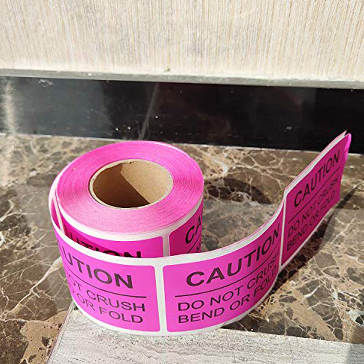 2 inch ×3 inch DO NOT Crush Bend OR FOLD Warning Shipping Stickers Self Adhesive Caution Labels (Magenta, 250 Stickers/Roll)