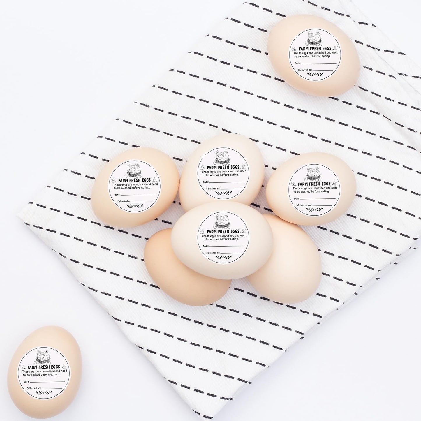 500pcs Farm Fresh Eggs Stickers, 2in Eggs Stickers Round Egg Carton Stickers Labels Self-Adhesive Egg Stamps for Fresh Eggs Chicken Quail Egg Packaging Stickers