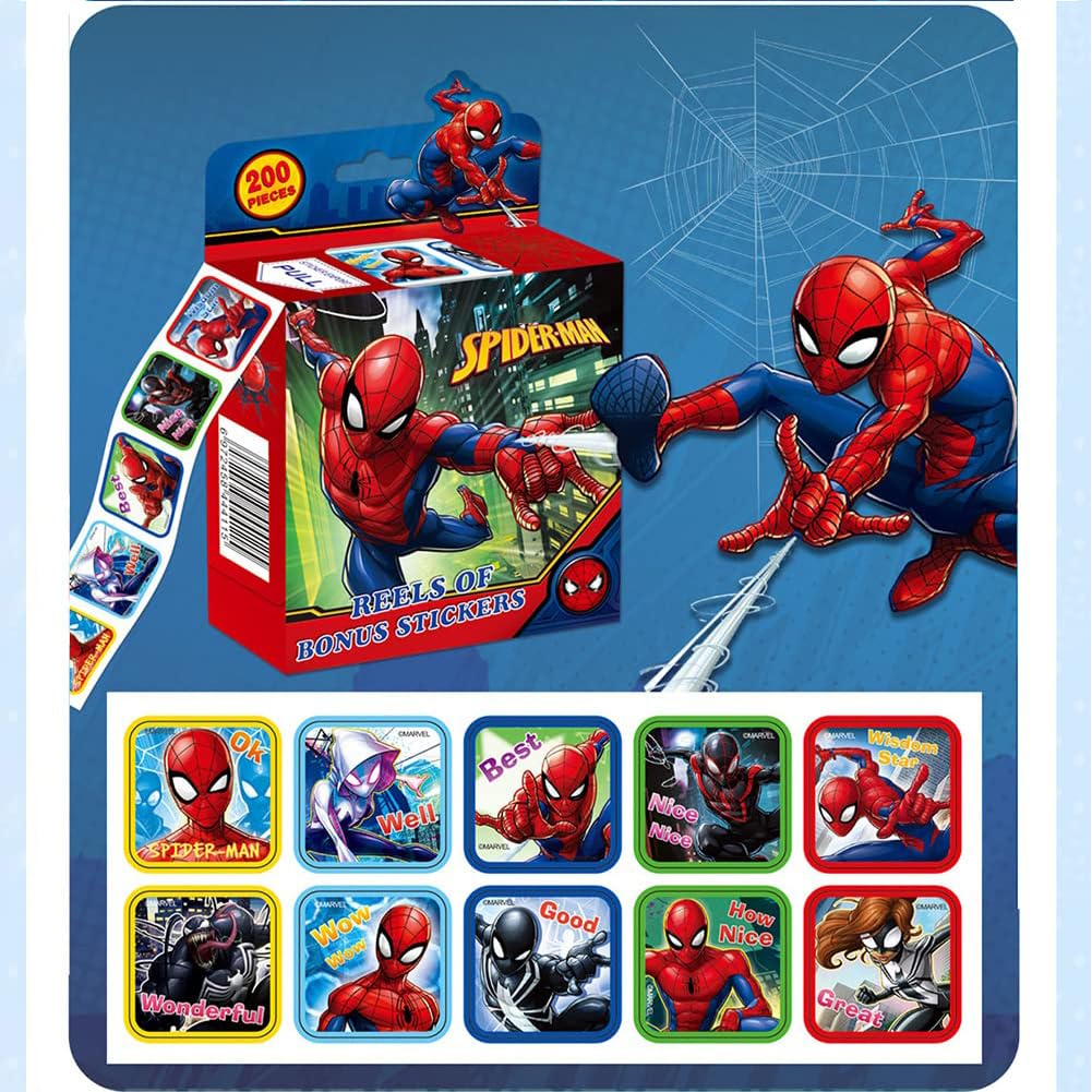 3 Pack Kids Sticker in 30 Designs,600 Pcs 1-1/2 Inch Self Adhesive Label Roll Stickers for Kids and Teacher