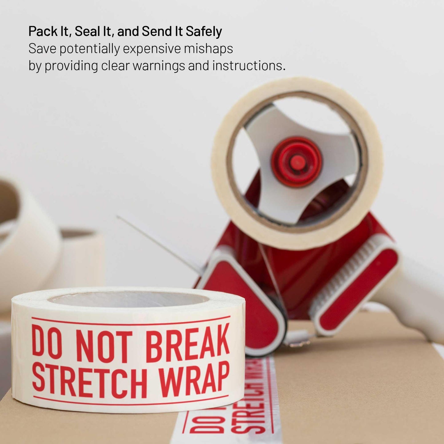 Warning Label Tape for Shipping, Caution Packaging Tape Roll for Parcel, Package, Cardboard, Boxes, HotMelt Sealing Packing Printing Tape 2" x 110 Yard (per roll) (DO NOT Break) DO NOT BREAK