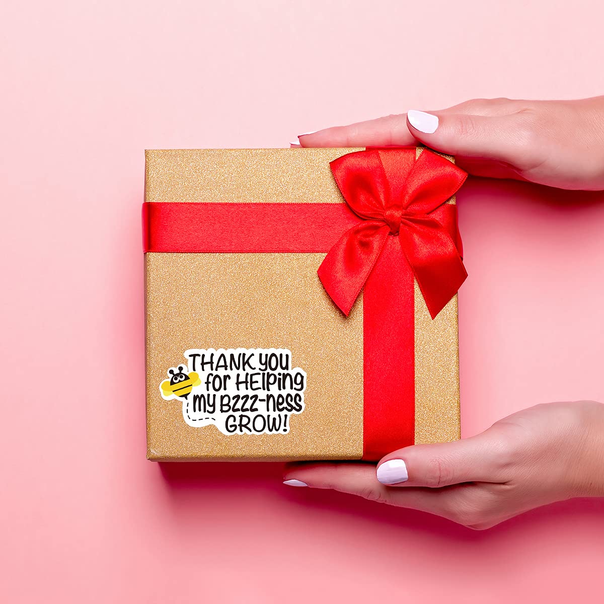 Littlefa Thank You for Helping My Business Grow Stickers,Cute Bee Thank You Stickers,Bakeries Sticker,Mail Packing Sticker for Small Business 500 PC