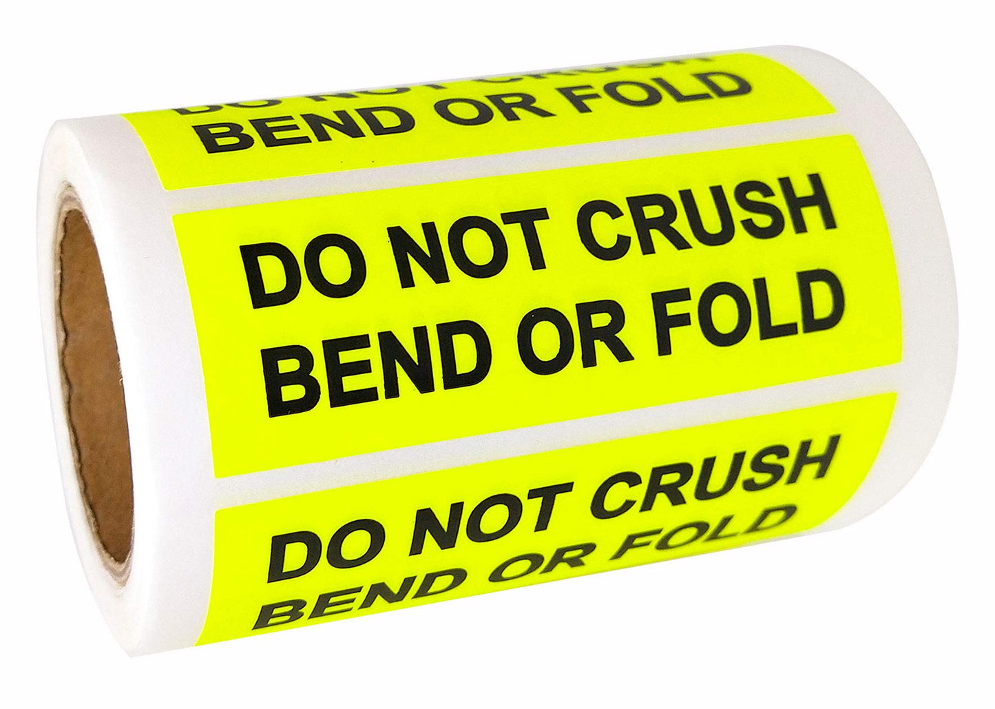 1 inch ×3 inch "DO NOT Crush Bend OR FOLD" Warning Shipping Stickers Self Adhesive Labels (Fluorescent Yellow 250 Stickers/Roll)