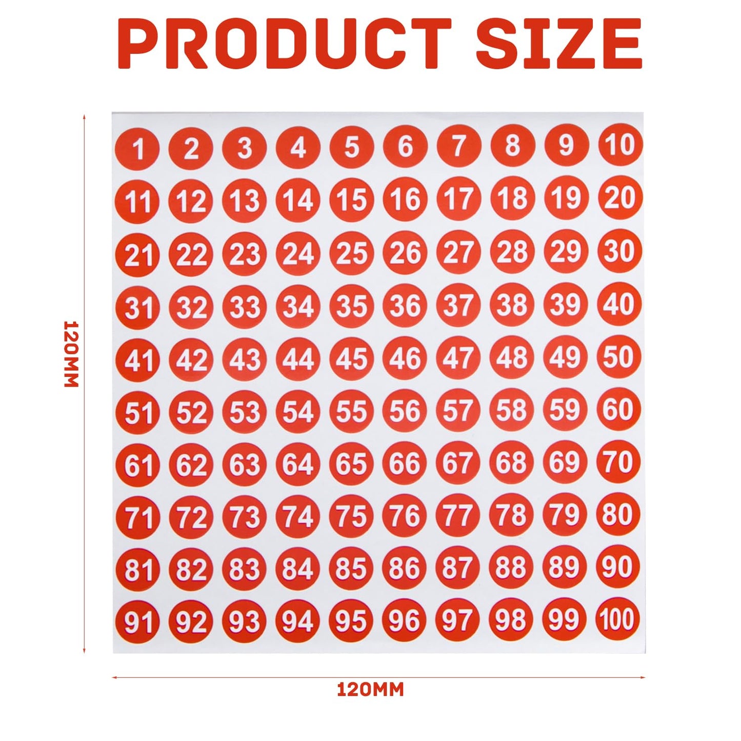 16 Sheets Small Round Number Stickers - Self Adhesive Labels for Office, Home, Kitchen, Classroom & More