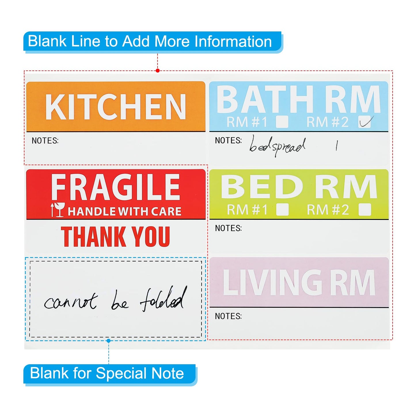 PATIKIL Home Moving Labels, 240 Pack in 40 Sheet 5 Color Coding Labels Packing Box Stickers with Writable Notes Areas for Apartment Moving Wardrobe Boxes