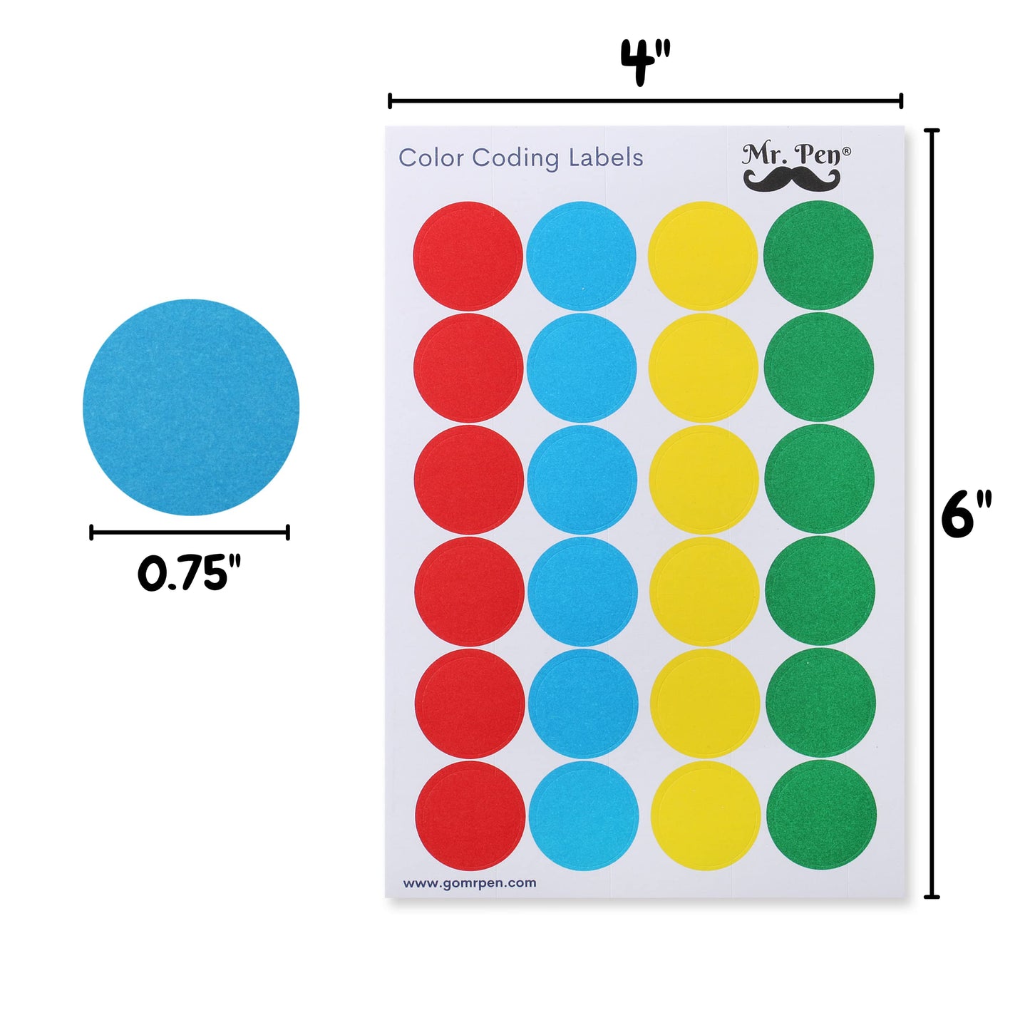 Mr. Pen- Color Coding Labels, 1008pcs, Assorted Colors, ¾” Dot Stickers, Round Stickers, Color Dots Stickers, Colored Sticker Dots, Dot Labels, Colored Stickers, Circle Stickers, Circle Sticker Labels