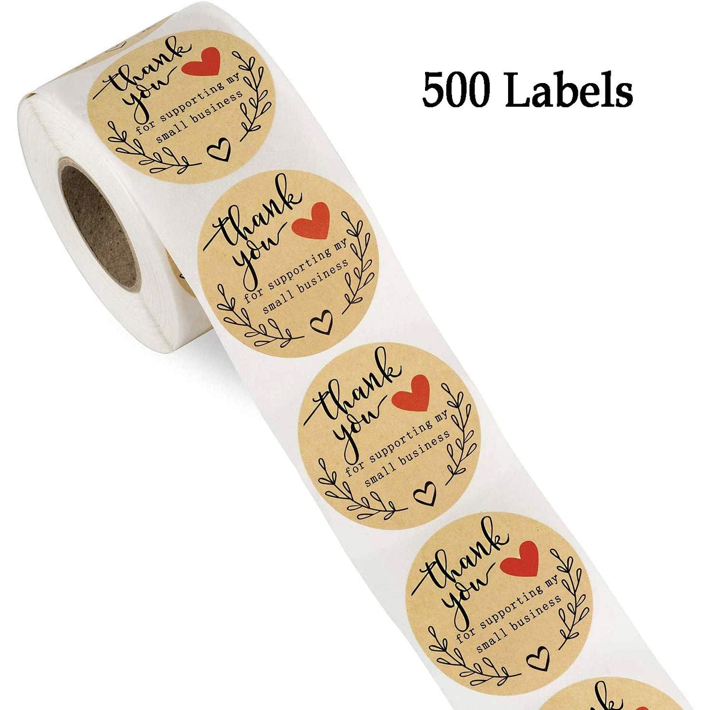 2 inch Thank You Stickers - 500 Count Thank You for Supporting My Small Business Stickers for Bags, Boxes, Envelopes, Ideal for Crafters, Bakeries & Small Business Owners Gold