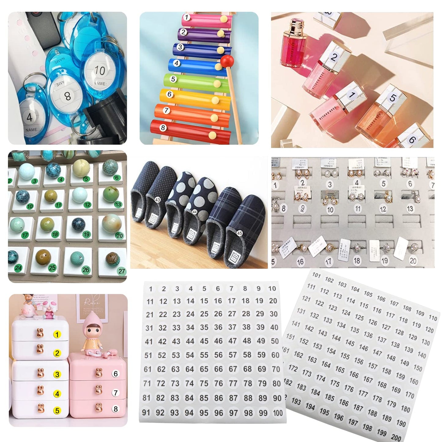Number Stickers LUORNG 20 Sheets 0.4" 1 to 200 Digital Sticker Circular Self Adhesive Labels Black on White (10 Sheets 1 to 100 and 10 Sheets 101 to 200)