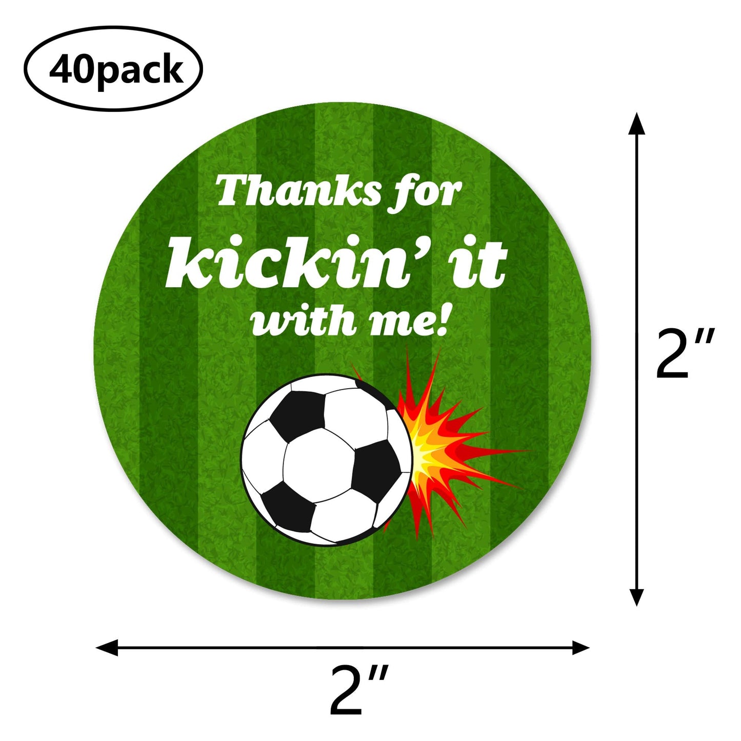 Soccer Ball Thank You Stickers, 40 2 Inch Birthday Or Baby Shower Party Favor Labels, Decorations