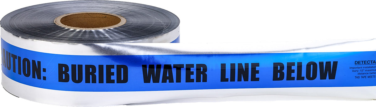 Mutual Industries 3" X 1000' DETECT BUR Water LINE Blue Tape