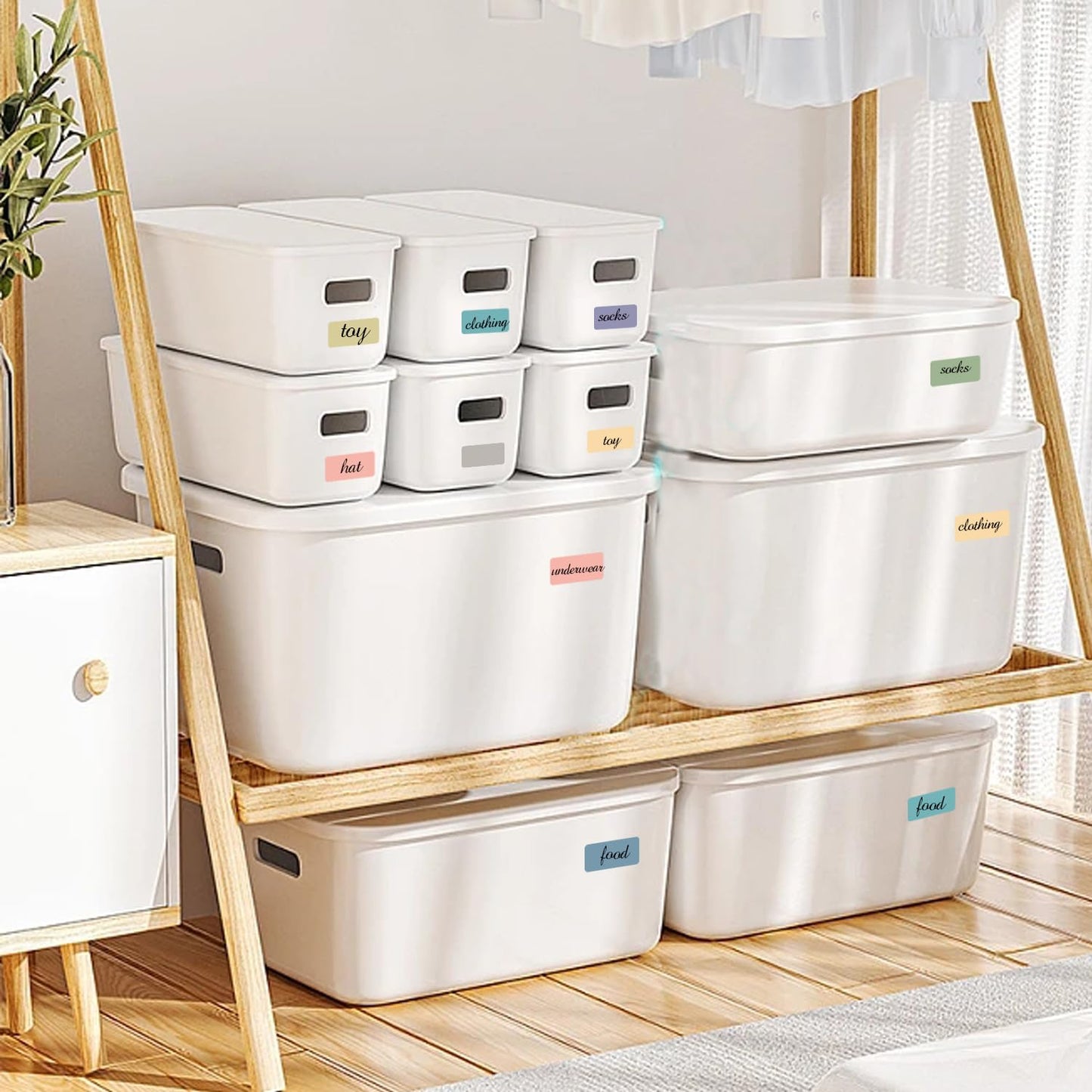 STARLIBOO Removable Labels, 1x2 Inch Color Coding, 360 Stickers, Freezer Tape, Waterproof/Easy Peel Off (8 Colors Morandi) Morandi-a 1*2 inch
