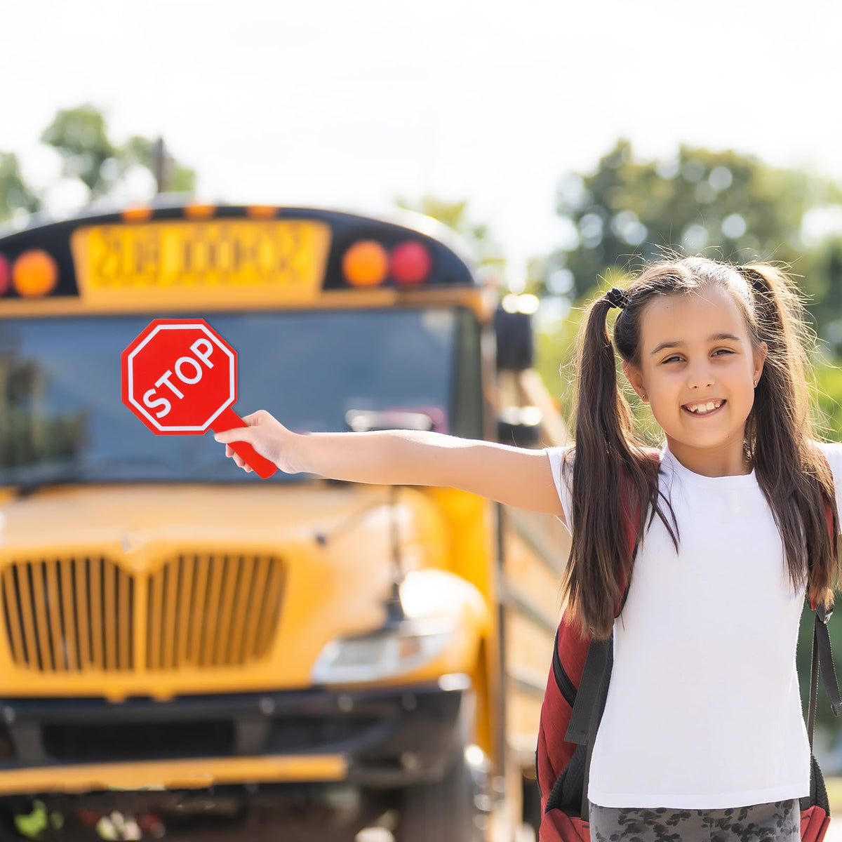 Stop and Go Sign with Handle, Double Sided Street Slow Warning Reflective Signs, Guard Stop Sign for Guiding Traffic Street Safety