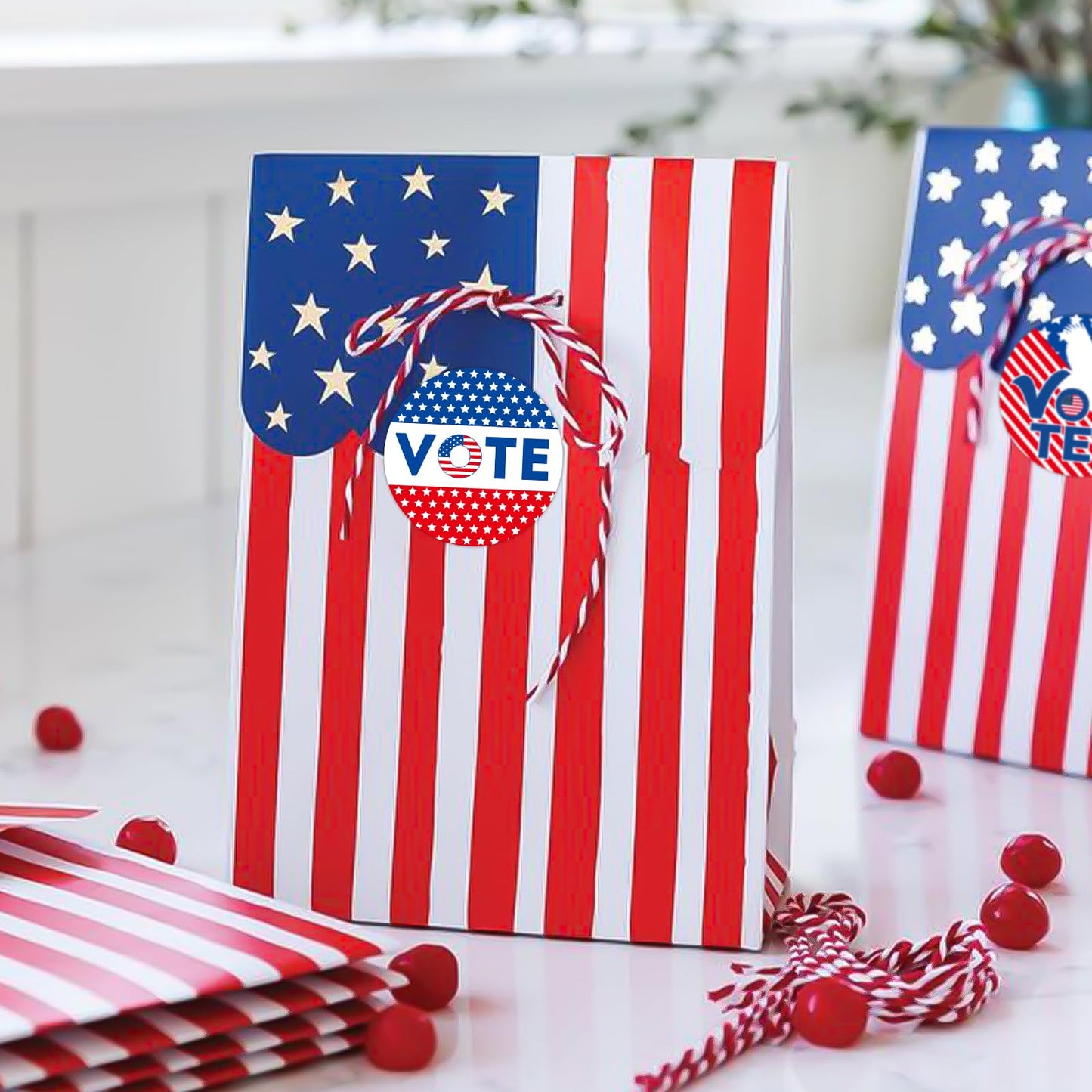 360 Pcs I Voted Today Stickers 1.5 Inch Round I Voted Stickers with Red, White, and Blue for Election Day