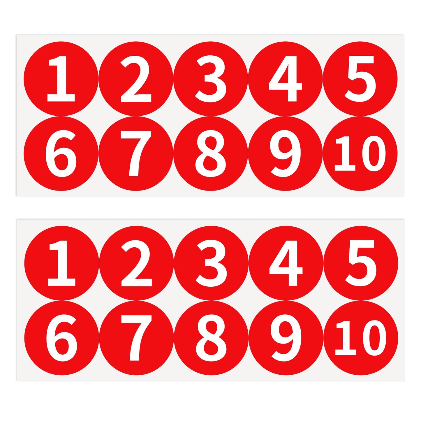 2 Sheets 1-10 Vinyl Numbered Stickers, 1.2 in Self Adhesive Waterproof Number Stickers, Consecutive Thick Number Lable Decals for Factory Machinery, Fitness Equipment, Inventory, Storage,Lockers Red(1-10 2sheets) 1.2IN