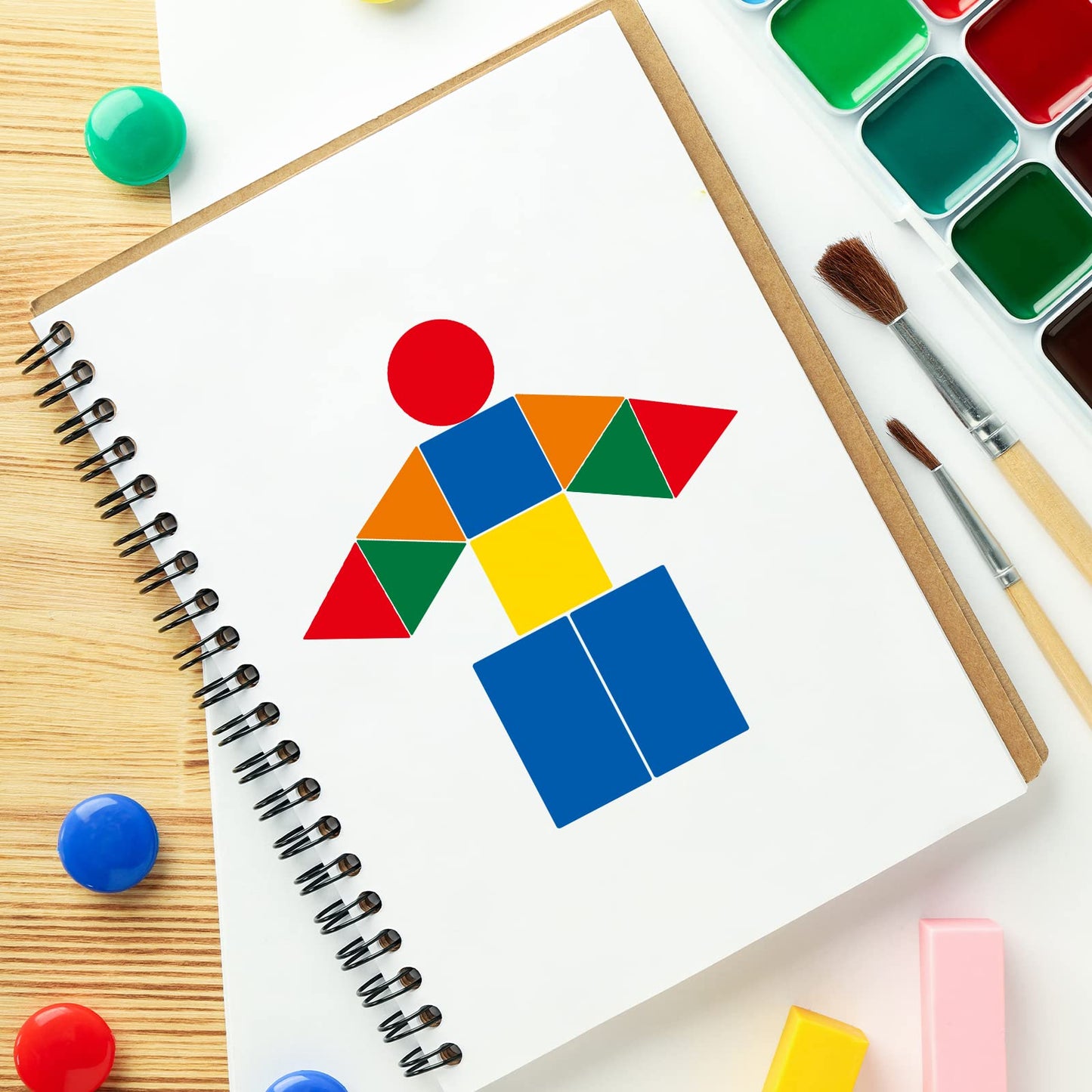 3600 Pcs Multi-Shaped Color Coding Stickers - 10 Colors Dot Triangle Square Rectangle Labels Multi-shaped-3600