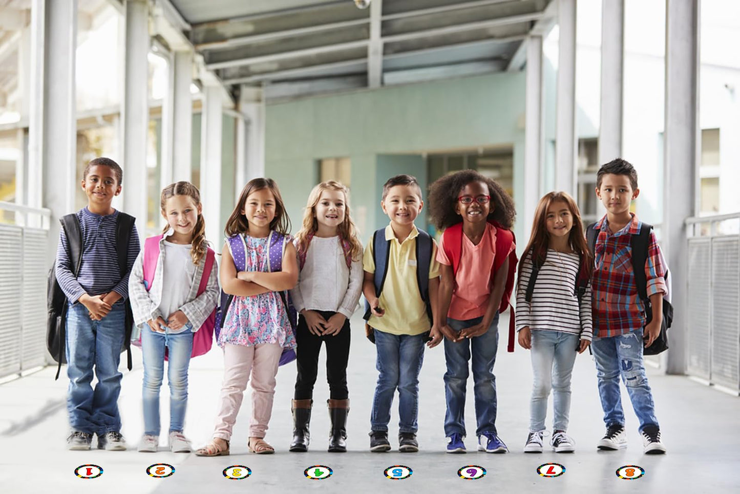 SICOHOME Confetti 4" Number Spot Markers and Labels, Classroom Line-up Helpers Stickers for Kindergarten School Decoration G-confetti