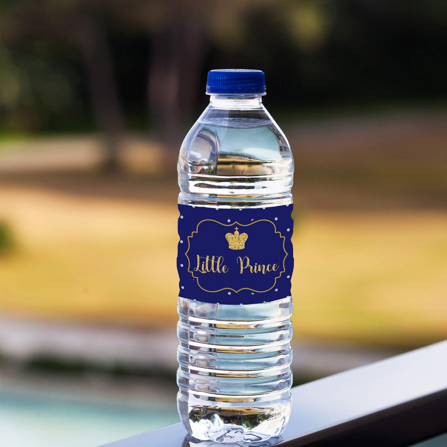 Set of 24 Royal Prince Charming, Baby Shower, Birthday Party Water Bottle Sticker Labels, Baby Shower or Birthday Party Favors for for Boy Royal Decorations Party Supplies. (8.5x2 inches)