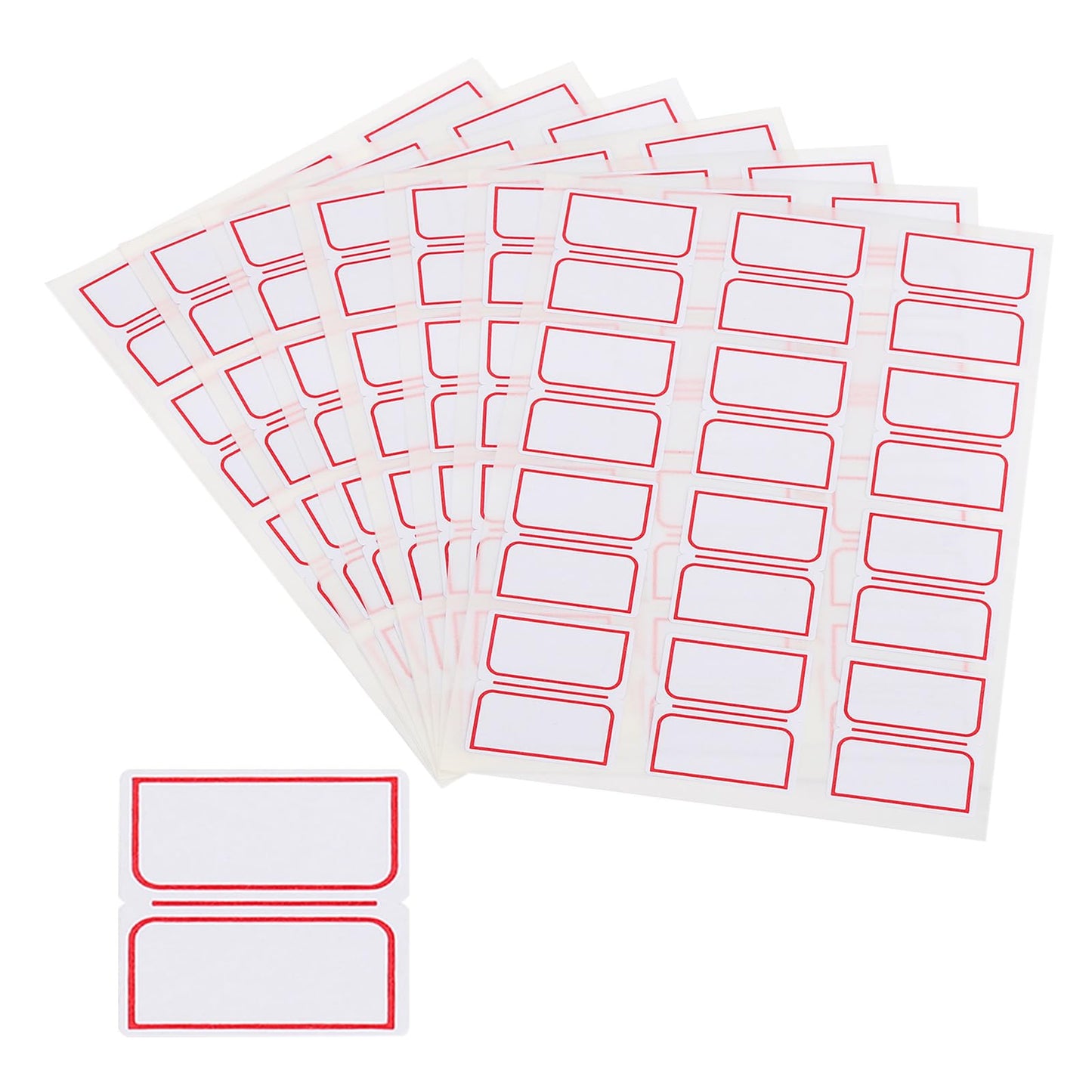 M&G 600 Pcs Name Tag Stickers, Name Labels Stickers Waterproof Adhesive Labels Blank for Stuff-Daycare Supplies Bottle Clothes Fabric Folder Office Camp, 24x27mm, Red White