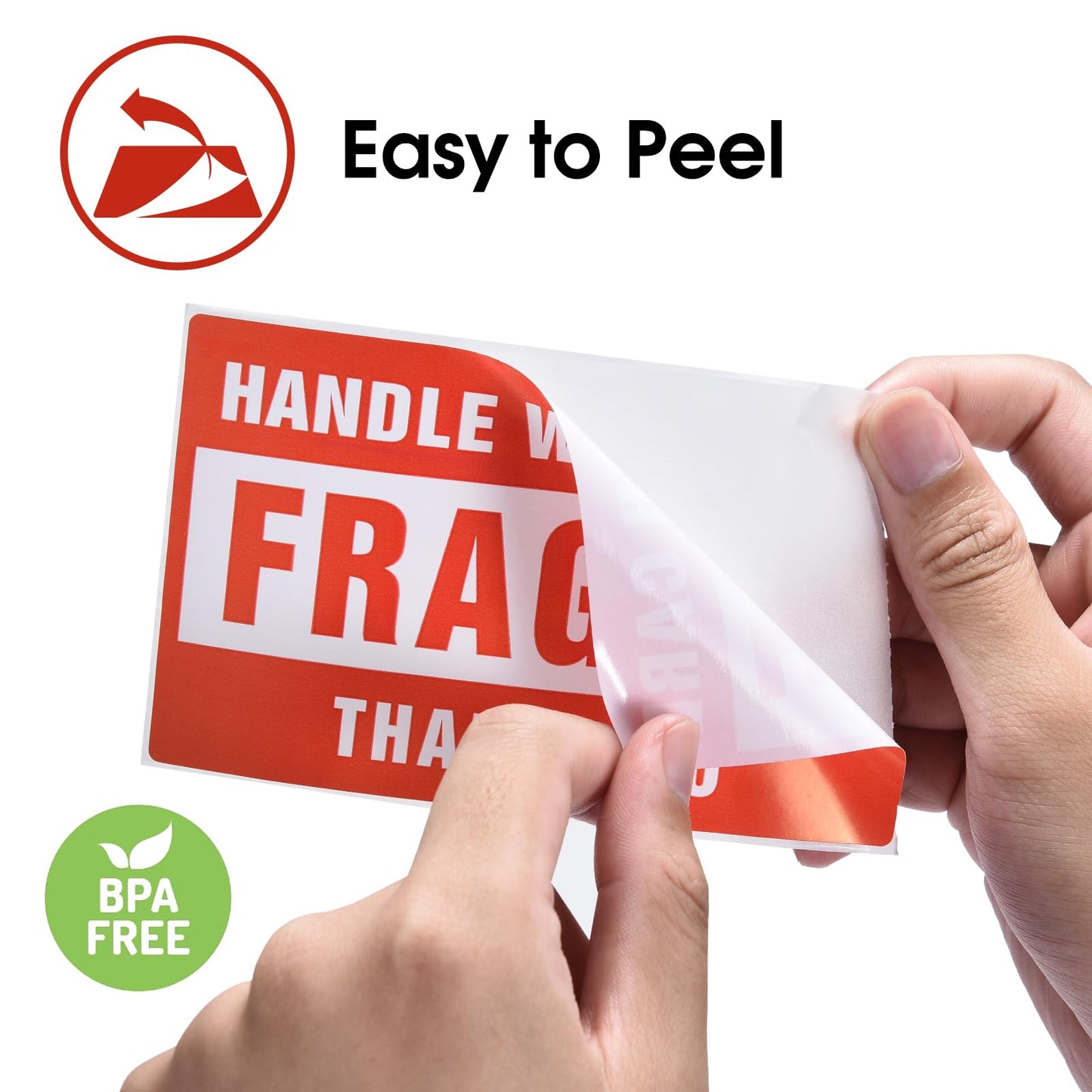 Pacific Mailer Fragile Stickers for Shipping 2in x 3in Handle with Care Fragile Labels Shipping Stickers Total 100 Labels Per Roll 2" x 3"