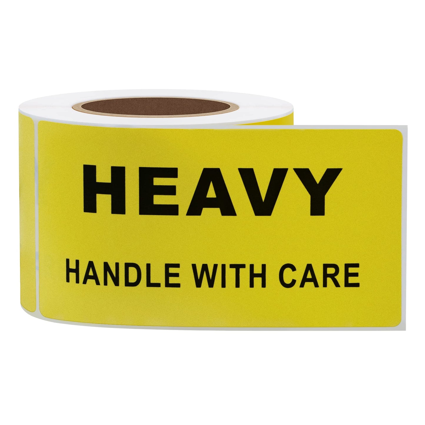 2×4 Inch Heavy Stickers Handle with Care Shipping & Handling Labels Production Warehouse Pallet Warning Labels Yellow - 200 Stickers Per Roll 1 Roll