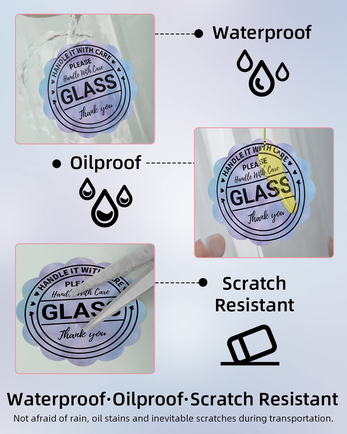 Memoking 2” Wavy Thermal Labels - Flower Shape Sticker Label, Self-Adhesive Direct Thermal Label for Thanks Card, Logo, Name, Price, Address, QR Code, 500 Labels, Purple