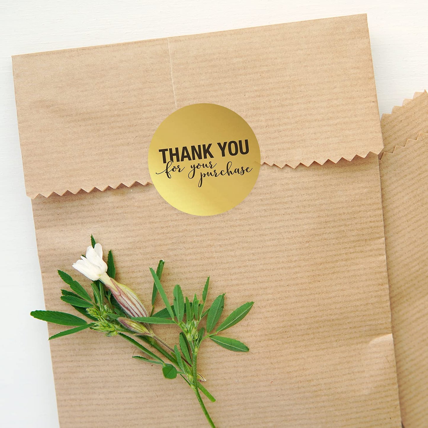 1.25" Round Gold Foil Thank You for Your Purchase Stickers / 1000 Labels per Roll