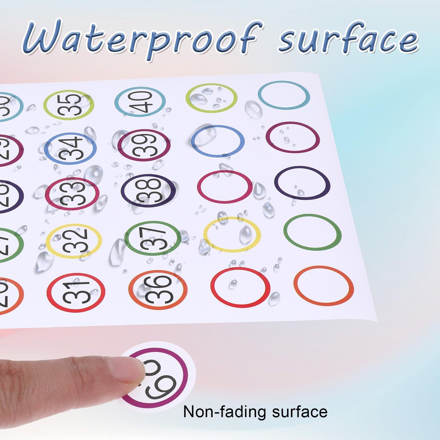 1000 Pcs Number Stickers 1-40 20 Sheets Dot Consecutive Number Labels Removable Self-Adhesive Colored Numbered Decals Without Residue for Office Classroom Indoor Storage Boxes Desks Chairs