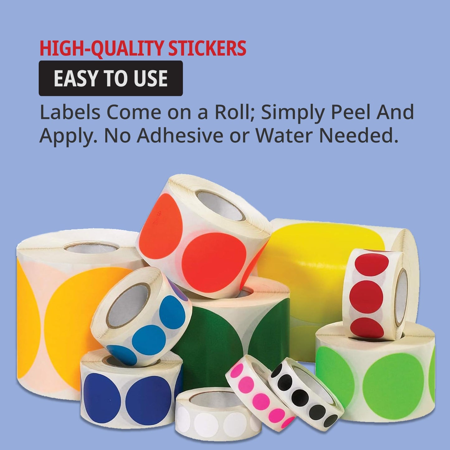 Tape Logic Colored Polka Dot Label Stickers 3/4" Green (500-pk) Small Round Circle Sticker Labels Blank Dots for Color Coding, School Supplies for Classroom Paper, Teachers, Students & Kids