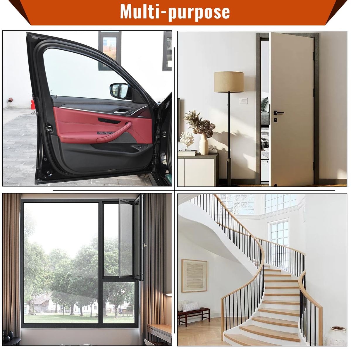 High Density Foam Tape - 2'' x 3/8'' x 13Ft Weatherproof Adhesive Prevent Condensation Heat Resistant Flame Retardant Weather Stripping Easy to Cut & Install & Remove for Car Doors Pipes Windows White